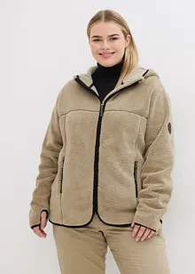 Teddyfleece-jakke med hette, bonprix