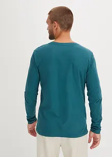 Langermet Henley-shirt i økologisk bomull, Slim Fit, bonprix