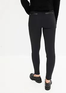 Leggings i kraftig jersey med detaljer i imitert skinn, bonprix