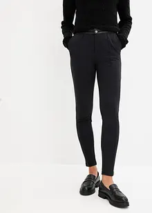 Leggings i kraftig jersey med detaljer i imitert skinn, bonprix