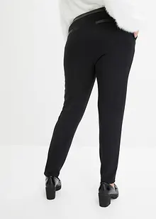 Leggings i kraftig jersey med detaljer i imitert skinn, bonprix