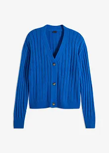 Kort ribbestrikket cardigan, bonprix