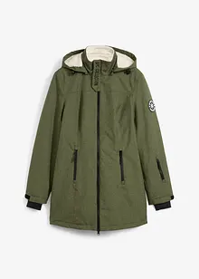 Lang, vanntett funksjonsjakke med piléfleece, bonprix