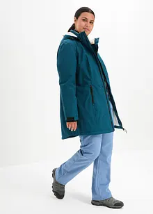 Lang, vanntett funksjonsjakke med piléfleece, bonprix