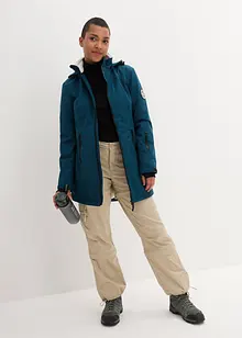 Lang, vanntett funksjonsjakke med piléfleece, bonprix