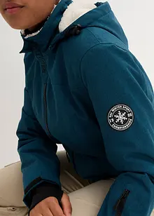 Lang, vanntett funksjonsjakke med piléfleece, bonprix