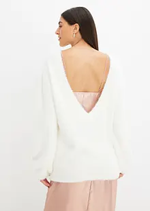 Oversized genser med dyp utringning i ryggen, bonprix