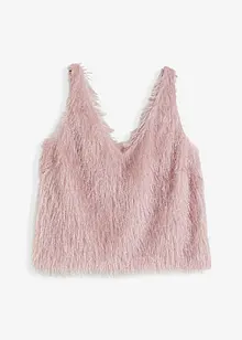 Blusetopp med pusete garn, bonprix