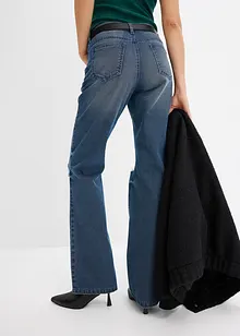 Bootcut-jeans med belte (todelt sett), bonprix