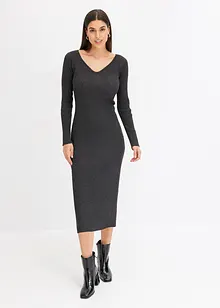 Strikket kjole, ribbestrikk, bonprix