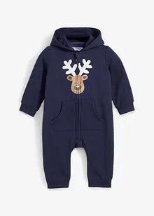 Baby-sweatoverall med julemotiv, økologisk bomull, bonprix