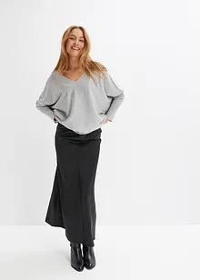 Finstrikket genser med strass, bonprix