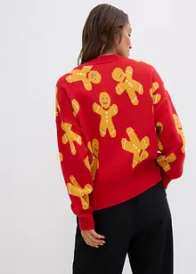 Oversized, finstrikket genser med rund hals, bonprix