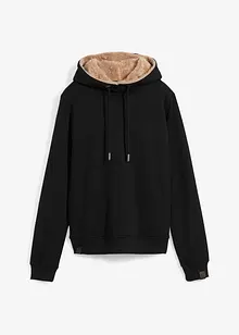 Termo-sweatshirt med hette og teddyfôr, bonprix