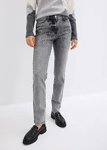 Jeans med stretch og strasstener, bonprix