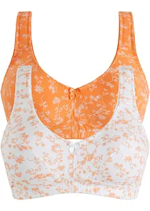 BH uten bøyle med økologisk bomull (2-pack), bonprix