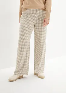 Stretchbukse med Houndstooth-mønster, Wide leg, bonprix