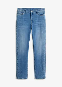 Straight-jeans med strasspynt, bonprix