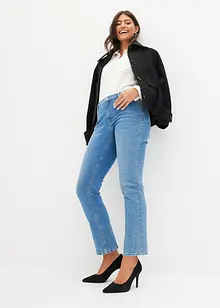 Straight-jeans med strasspynt, bonprix