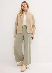 Kordfløyelsbukse med komfortlinning, High Waist, bonprix