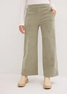Kordfløyelsbukse med komfortlinning, High Waist, bonprix