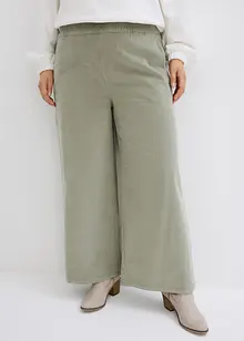 Kordfløyelsbukse med komfortlinning, High Waist, bonprix