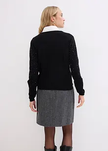 Cardigan med glitterstener, bonprix