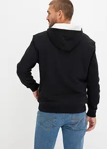 Termo-sweatshirt med hette og glidelås, varmt fôr, bonprix