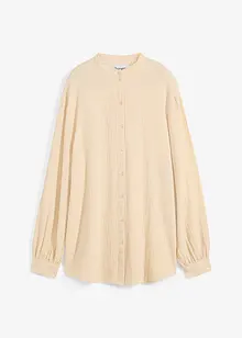 Oversized lang musselin-bluse av bomull med splitt i sidene, bonprix