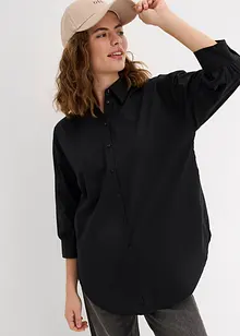 Oversized bluse av bomull med 3/4-lang arm, bonprix