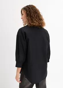 Oversized bluse av bomull med 3/4-lang arm, bonprix