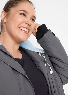Lang jakke med hette og mange funksjoner, vannavvisende, bonprix