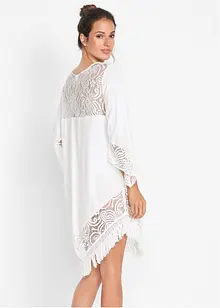 Strandtunika i viskose med blonder, bonprix