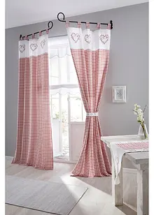 Gardin i økologisk bomull med gardinholder (1-pack), bonprix