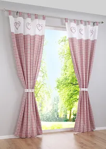 Gardin i økologisk bomull med gardinholder (1-pack), bonprix