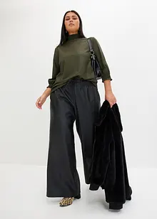Langermet topp i imitert skinn-look, bonprix