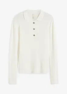 Strikket poloshirt med dekorative knapper, bonprix