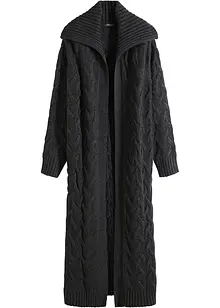 Lang, kabelstrikket coatigan, bonprix