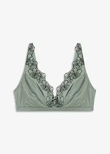 Triangel-bralette uten bøyle i glinsende materiale, bonprix