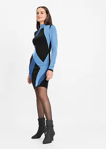 Strikket kjole med moteriktig, stripete jacquardmønster, bonprix