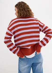 Boxy genser med hullmønster, bonprix