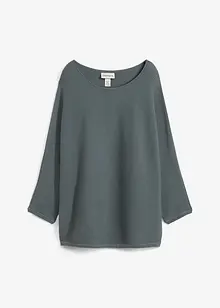 Oversized, ribbestrikket genser i viskosemiks, bonprix