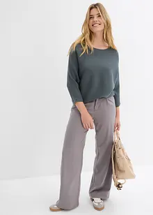 Oversized, ribbestrikket genser i viskosemiks, bonprix