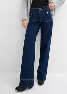 Wide Leg Jeans Mid Waist, stretch, bonprix