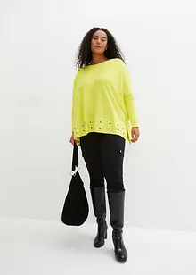 Poncho-genser med maljer, bonprix