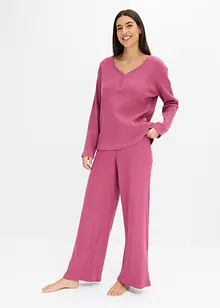 Pyjamas i vaffelsydd jersey, bonprix