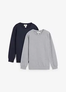 Sweatshirt i myk bomullsmiks (2-pack), bonprix