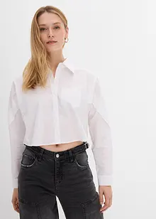 Cropped bluse i ren bomull, bonprix