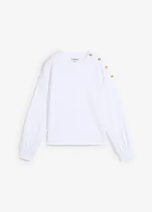 Sweatshirt med knapper, bonprix