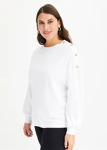 Sweatshirt med knapper, bonprix